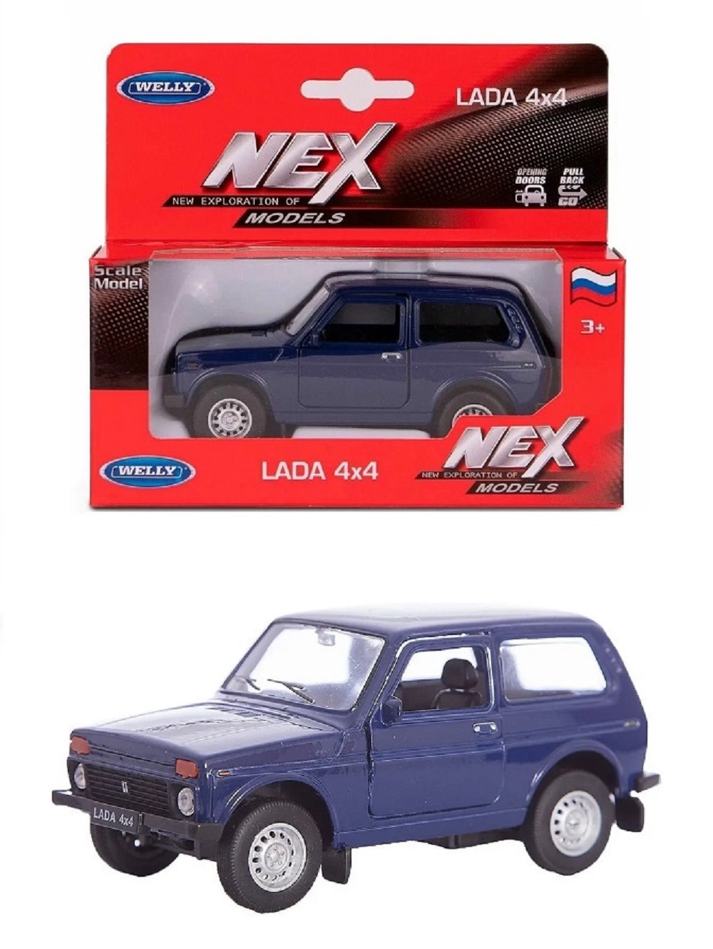 Автомобиль Welly LADA LADA Niva 1:38 синий 42386W-B - фото 1