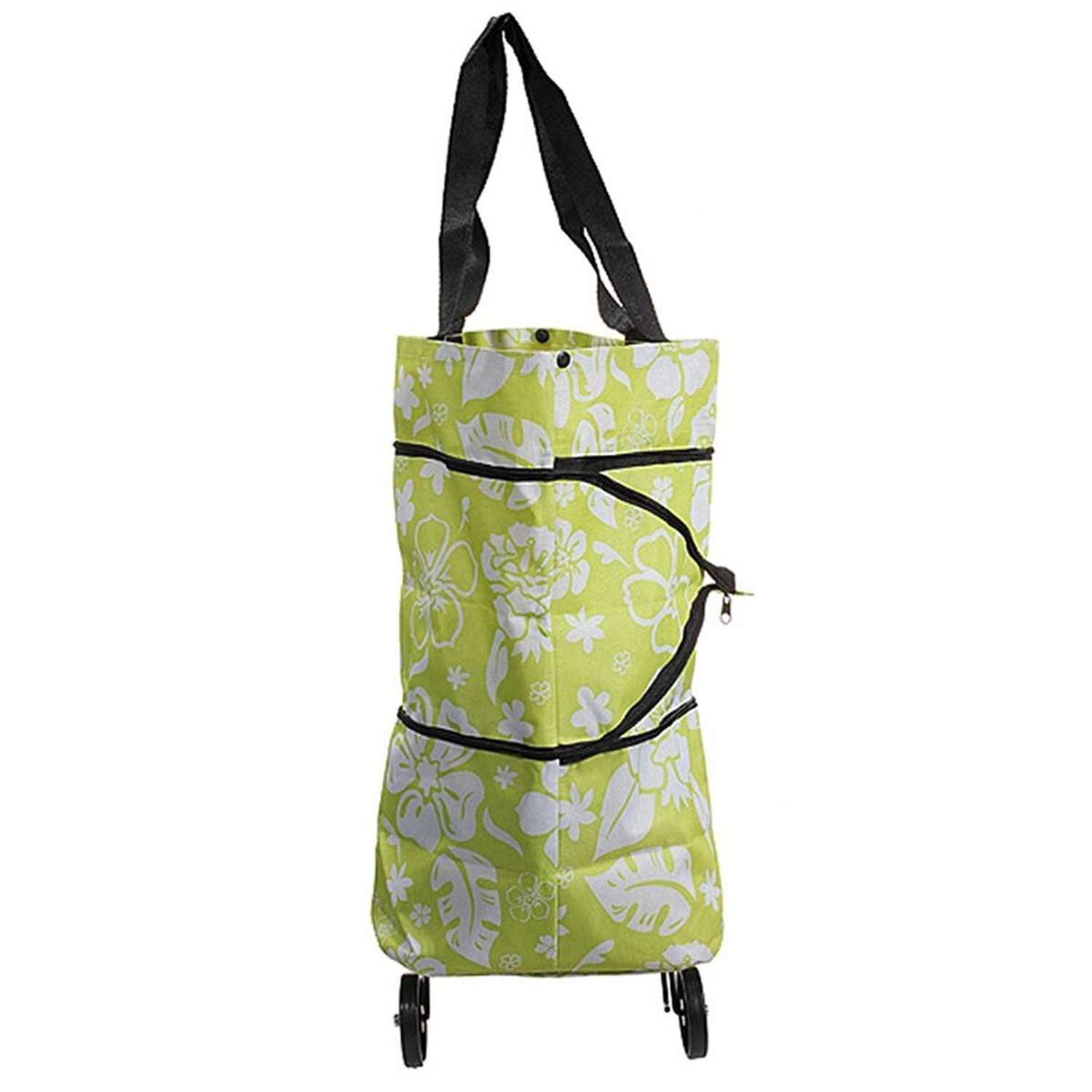 Складная сумка Seichi на колесиках зеленая - фото 2