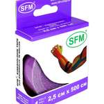 Кинезиотейп SFM Hospital Products Plaster на хлопковой основе 2.5х500 см фиолетового цвета в диспенсере