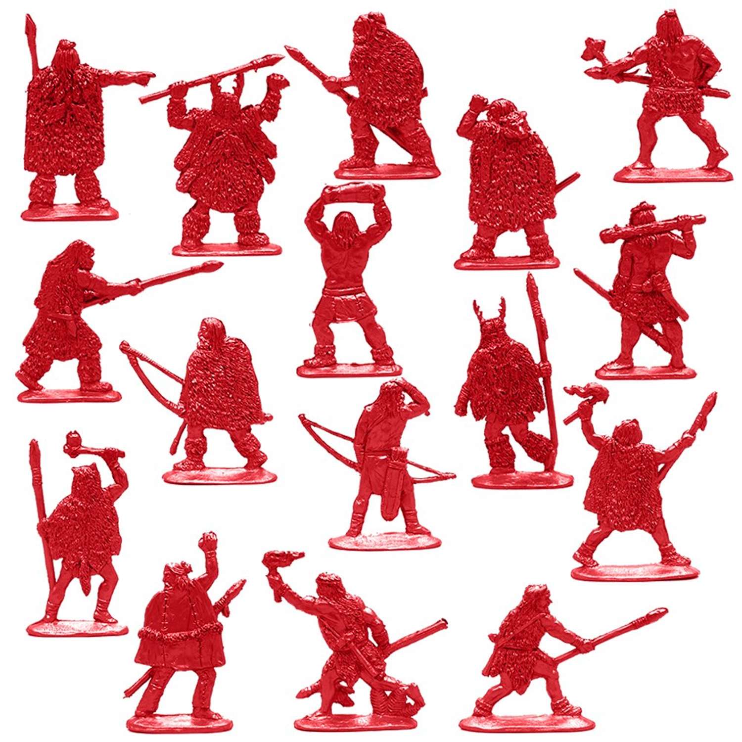 Набор солдатиков Воины и Битвы Первые люди. Кроманьонцы и Неандертальцы цвет красный - фото 2