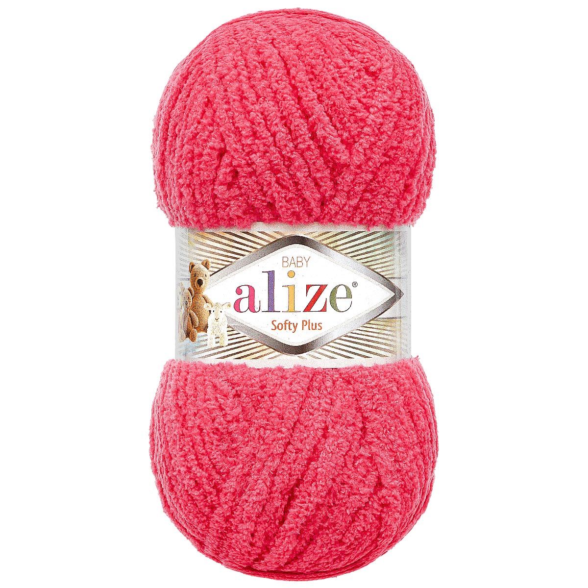 Пряжа для вязания Alize softy plus 100 г 120 м микрополиэстер мягкая плюшевая 798 бугенвиллия 5 мотков - фото 4