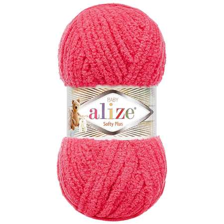 Пряжа для вязания Alize softy plus 100 г 120 м микрополиэстер мягкая плюшевая 798 бугенвиллия 5 мотков