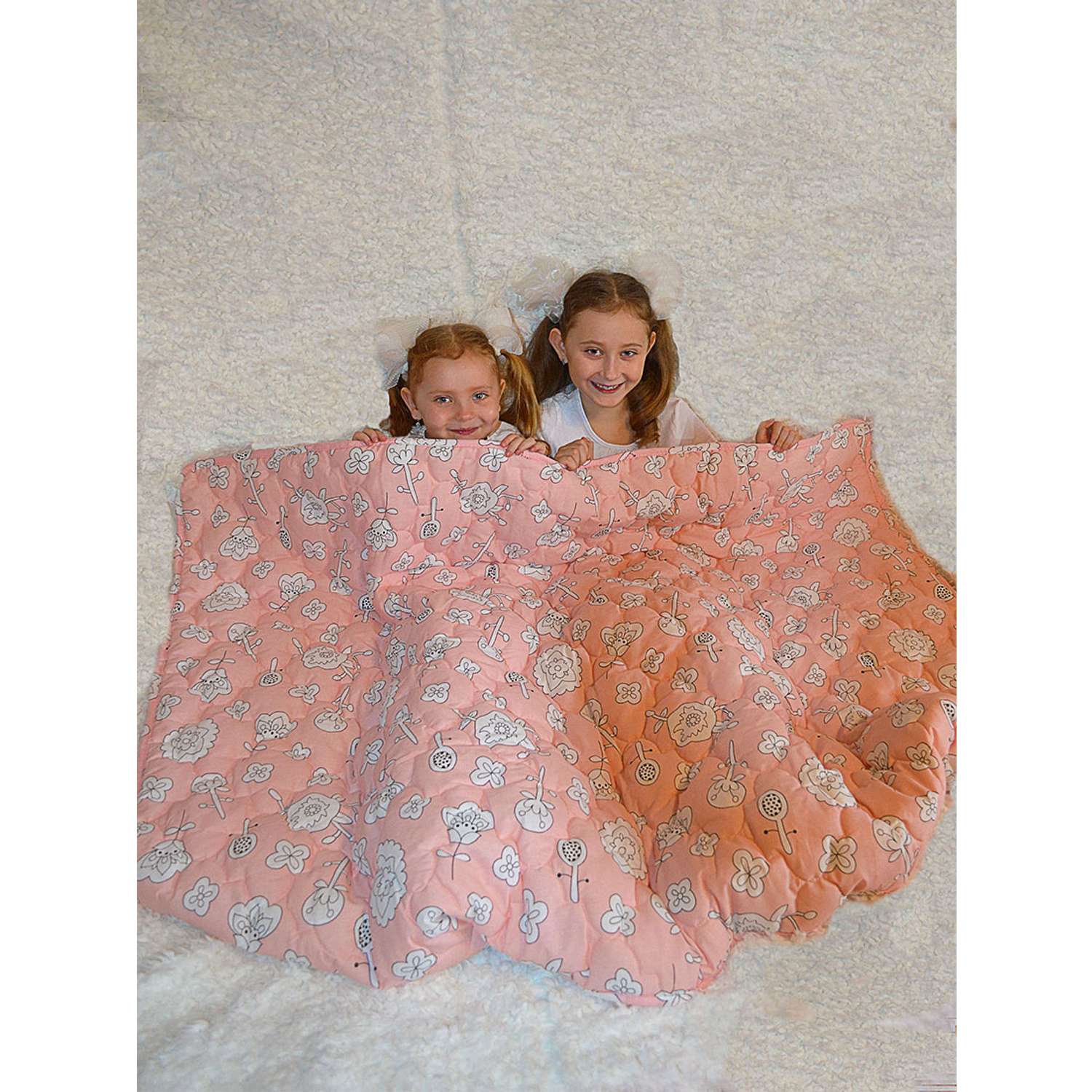 Стеганное одеяло розовое Засыпашки утепленное детское 110х140 хлопок 100% - фото 2