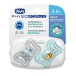 Пустышка CHICCO Physio Light 2шт 2-6мес силикон Blue рисунок пчелка нейтральный