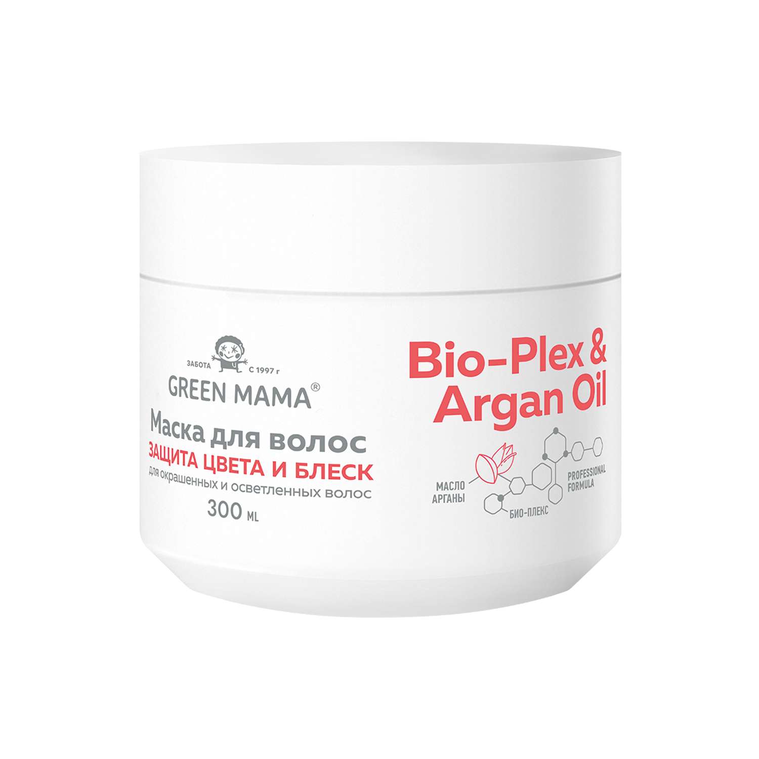 Маска Green Mama BIO-PLEX ARGAN OIL для защиты цвета с маслом арганы 300 мл - фото 1