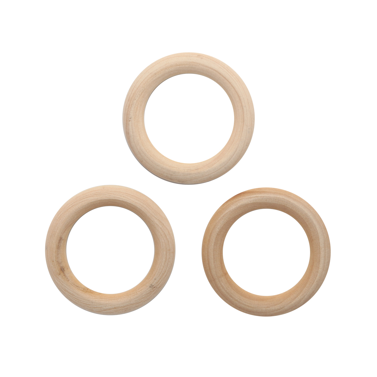 Бусины Айрис деревянные неокрашенные кольцо 50 мм 3 шт - фото 1