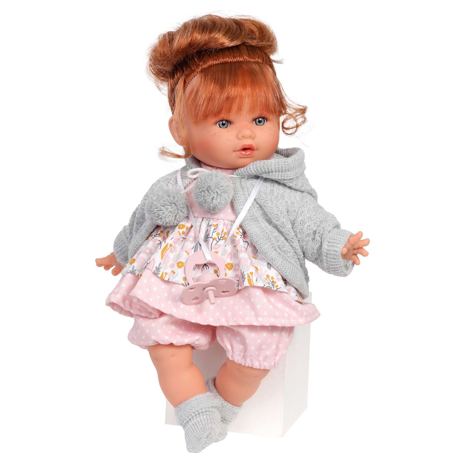 Кукла озвученная Antonio Juan Реборн Ава в сером 30 см плачет мягконабивная 13145 - фото 2