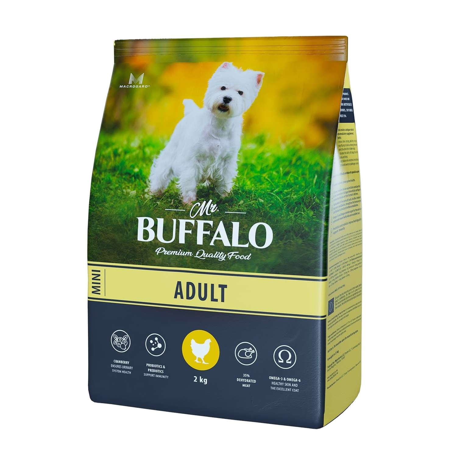Корм для взрослых собак Mr.Buffalo Adult Mini миниатюрных пород с курицей сухой 2кг - фото 1