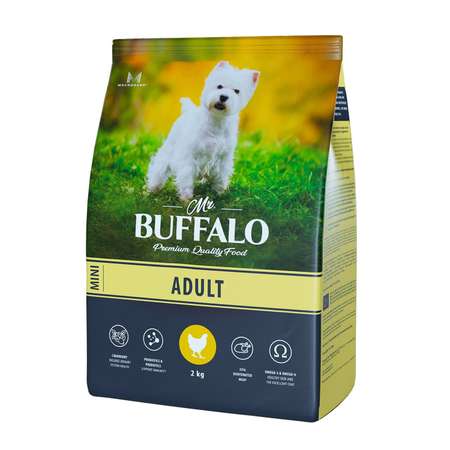 Корм для взрослых собак Mr.Buffalo Adult Mini миниатюрных пород с курицей сухой 2кг