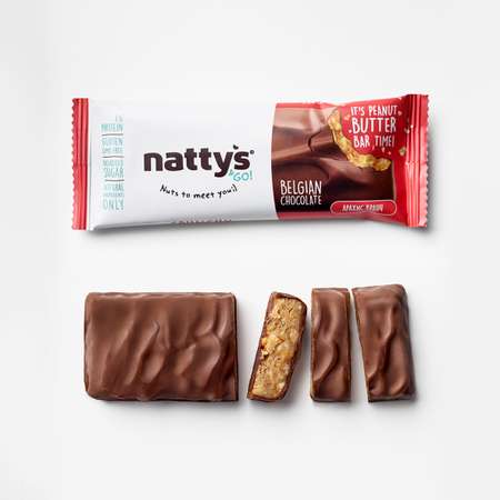 Батончик шоколадный Nattys Go! Crunchy с арахисовой хрустящей пастой в молочном шоколаде 45 гр