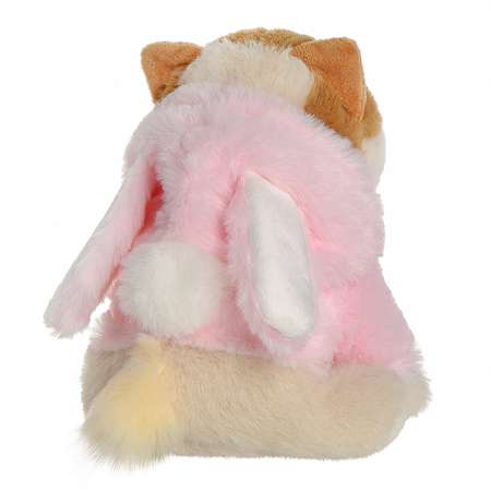 Мягкая игрушка ABTOYS Модные питомцы Собачка в костюме Розового кролика 18см