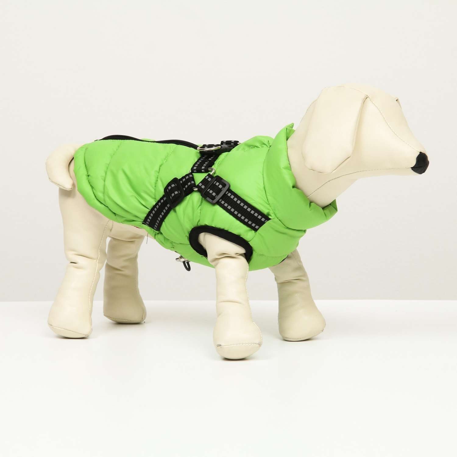 Куртка для собак Sima-Land со шлейкой размер 18 салатовая - фото 2