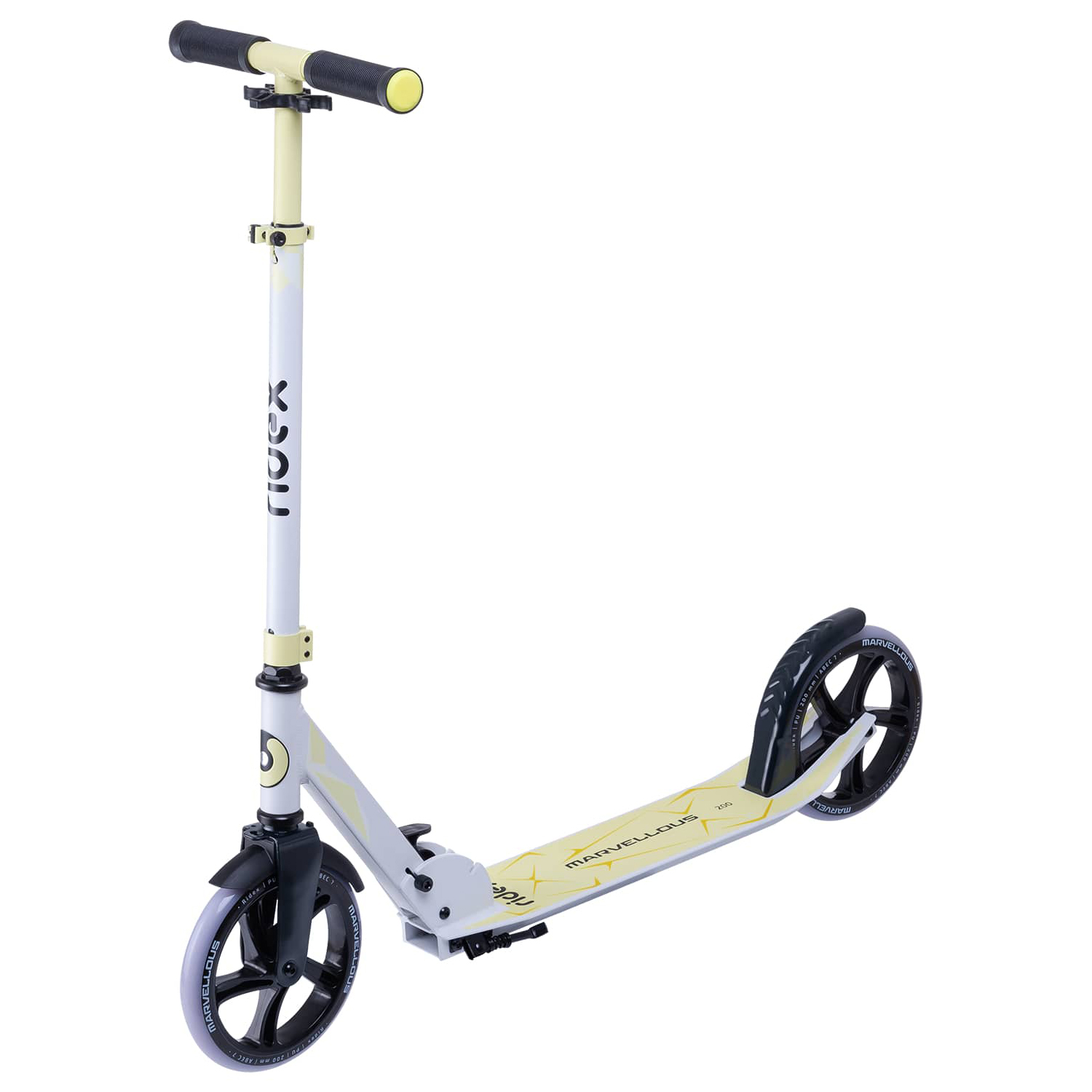 Самокат RIDEX двухколесный Scooter 2 wheels Phenom 200 Marvellous white/yellow - фото 1