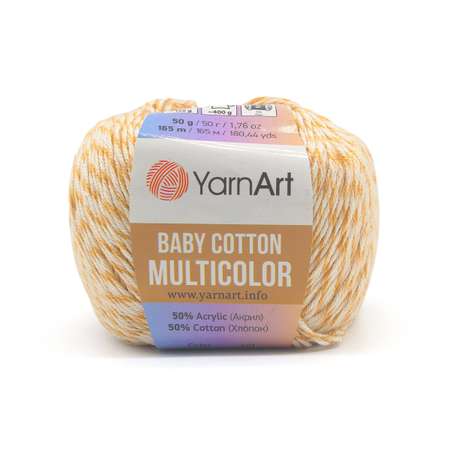 Пряжа для вязания YarnArt Baby cotton multicolor 50 гр 165 м хлопок акрил детская 10 мотков цвет 5203