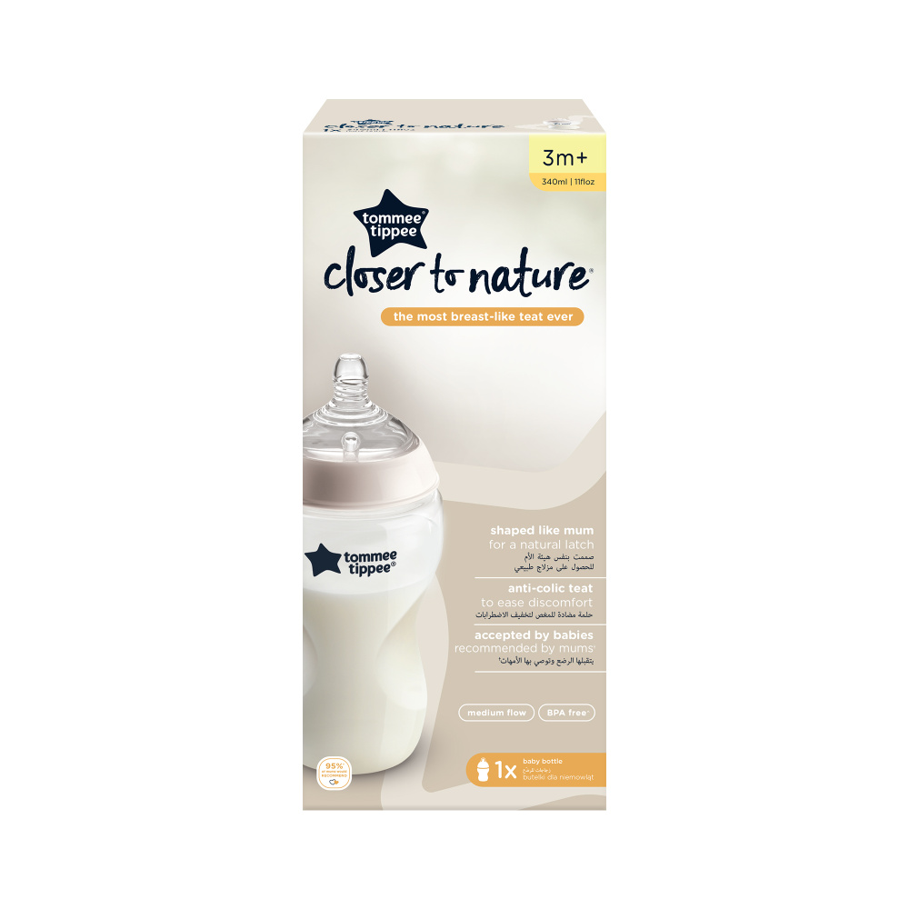 Бутылочка Tommee tippee для кормления Closer to nature 340 мл 3 мес + - фото 1