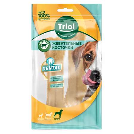 Лакомство для собак Triol Dental 16см*10шт Косточки жевательные