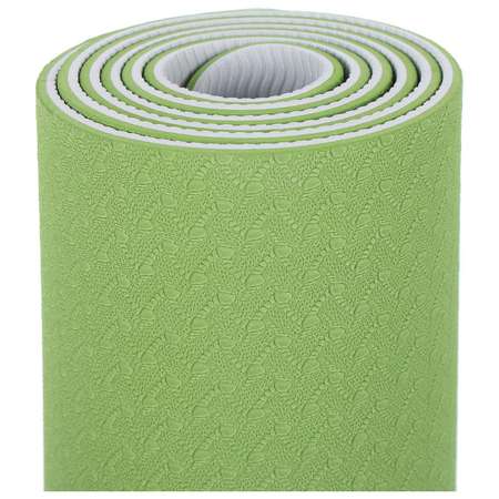 Коврик Sangh Для йоги двухцветный зеленый серый