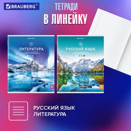 Тетради предметные Brauberg школьные со справочным материалом в клетку и линейку 12 шт 48 листов