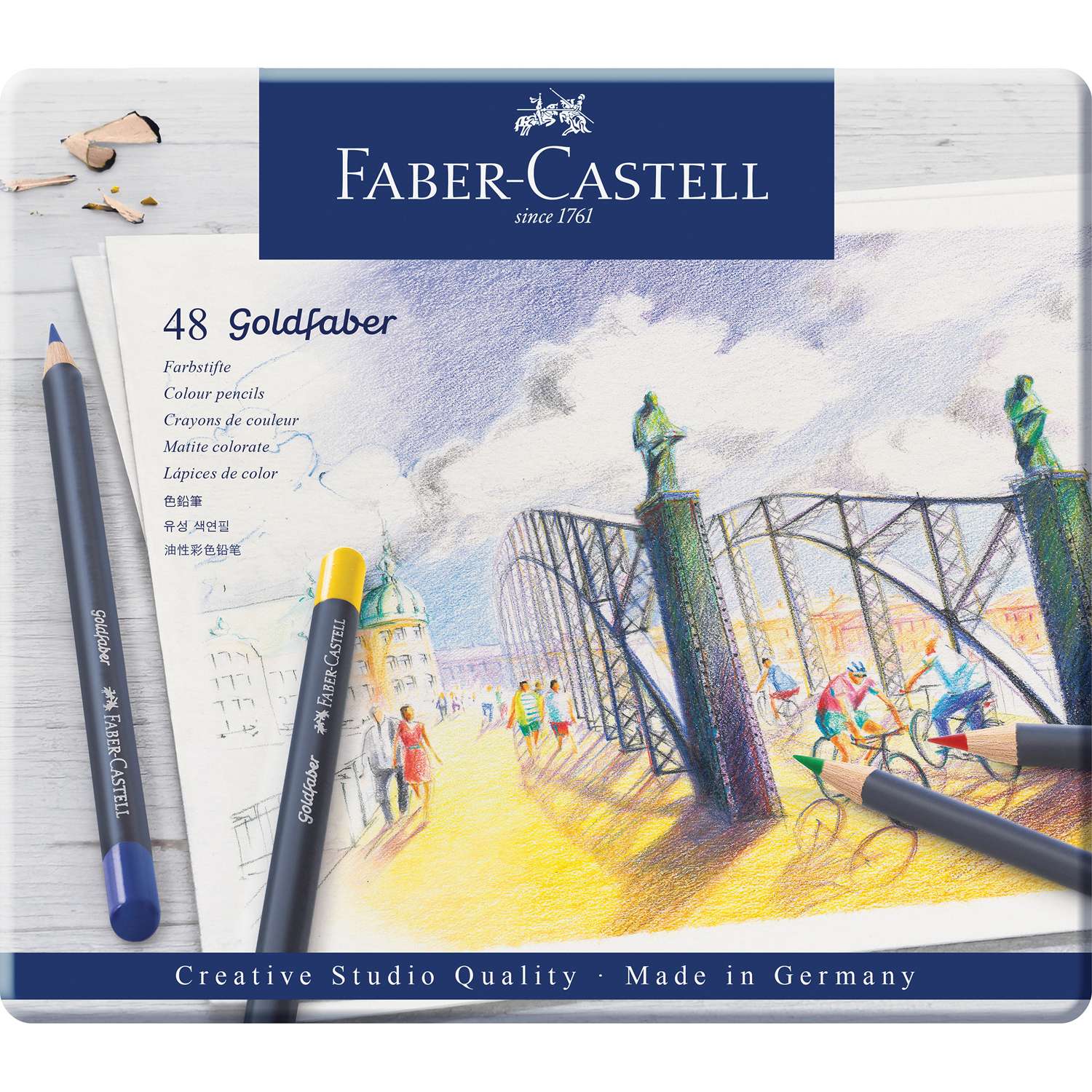 Карандаши цветные FABER CASTELL Goldfaber 48 цветов круглые - фото 1