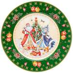 Тарелка Lefard обеденная дед мороз и снегурочка 26см зеленая 85-1714