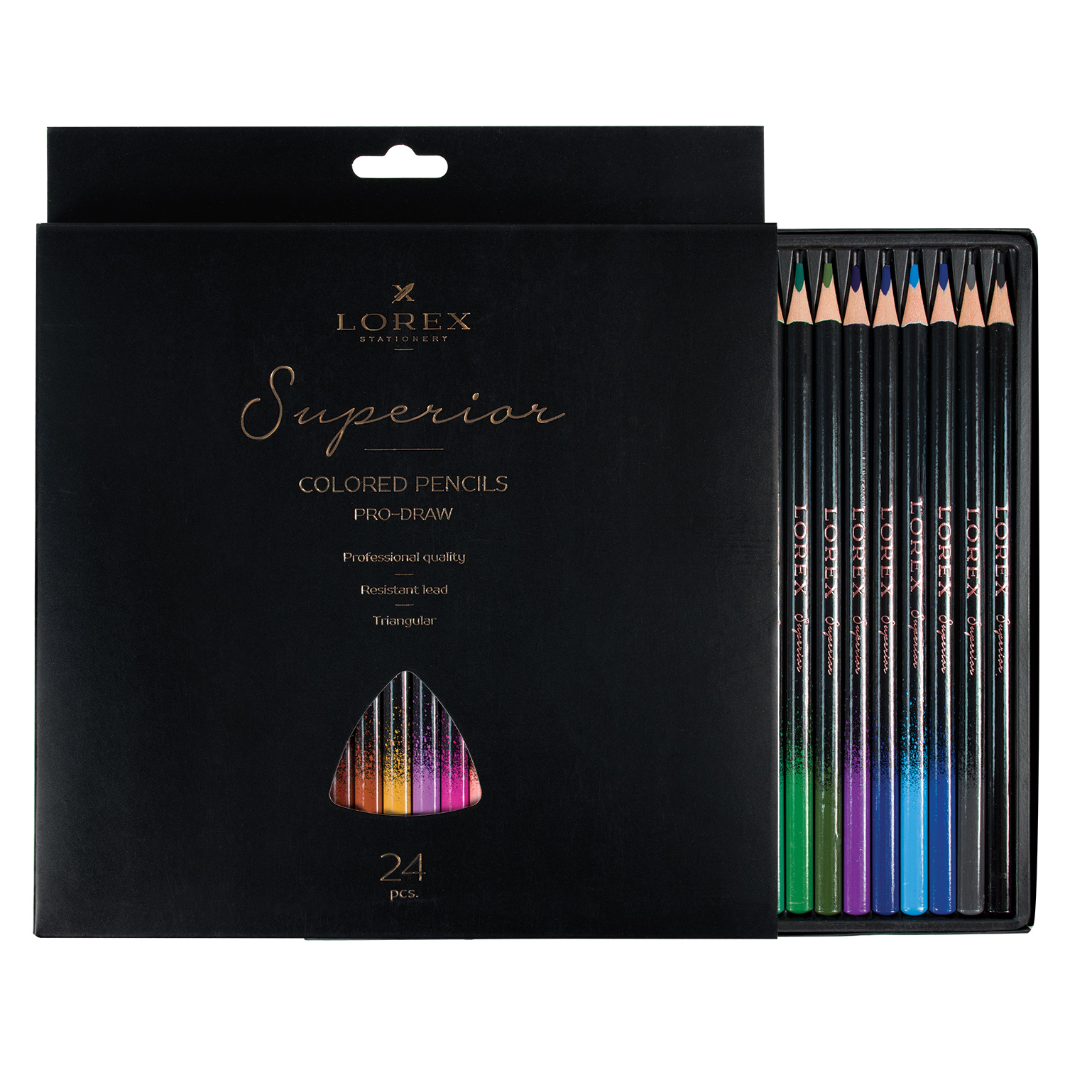 Карандаши Lorex Stationery Pro-draw Superior 24 цвета трехгранные - фото 1