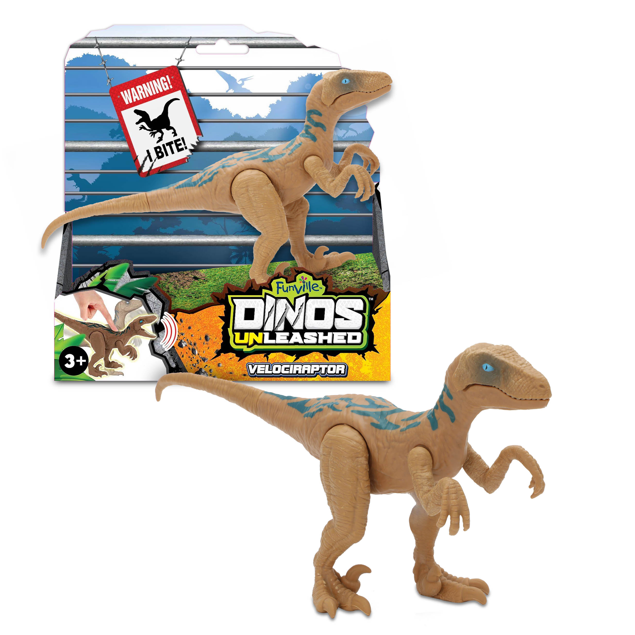 Фигурка динозавра Dinos Unleashed Раптор со звуковыми эффектами - фото 2