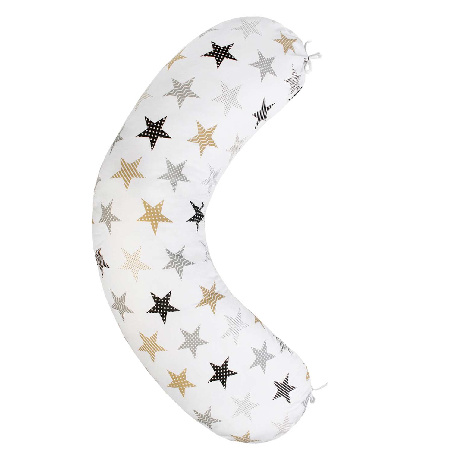 Подушка для беременных AmaroBaby 170х25 Звезды пэчворк белый - фото 1