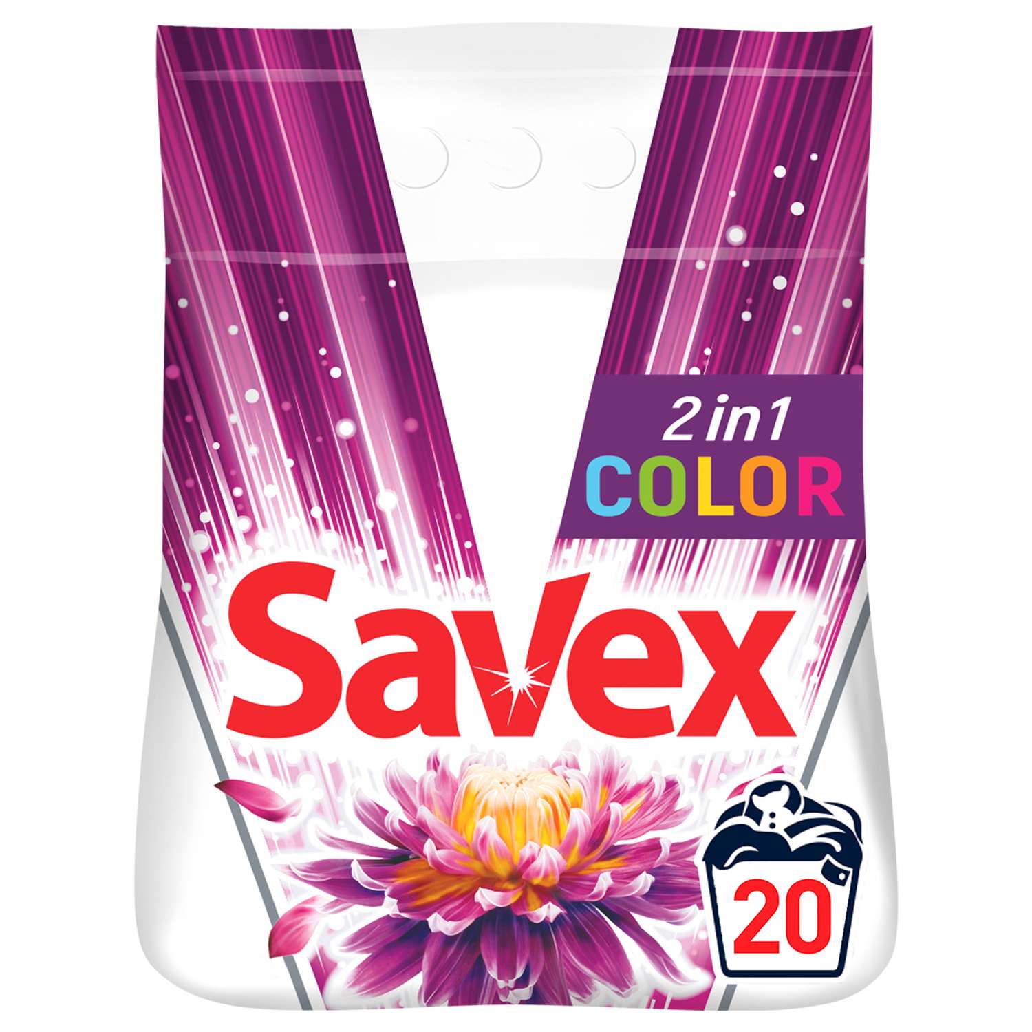 Стиральный порошок SAVEX 2 в 1 для цветного белья 2 кг - фото 1