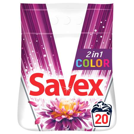 Стиральный порошок SAVEX 2 в 1 для цветного белья 2 кг