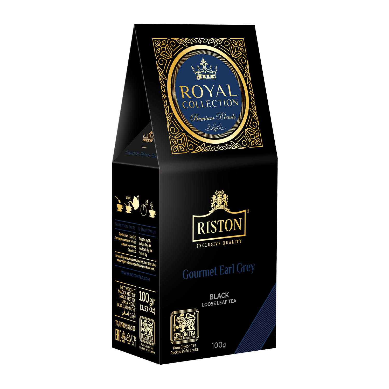 Чай Riston Royal Collection Gourmet Earl Grey черный среднелистовой 100г - фото 1