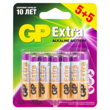 Батарейки GP Extra АА+ААА LR06+LR03 5+5шт GP 15AX/24AX5/5-2CR10