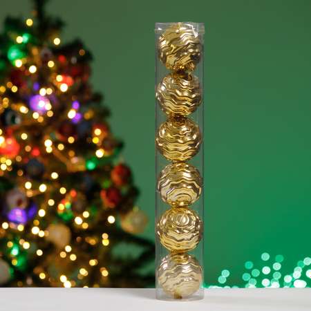 Набор елочных украшений BABY STYLE Шары золотистый глянец матовый 6 шт 8 см