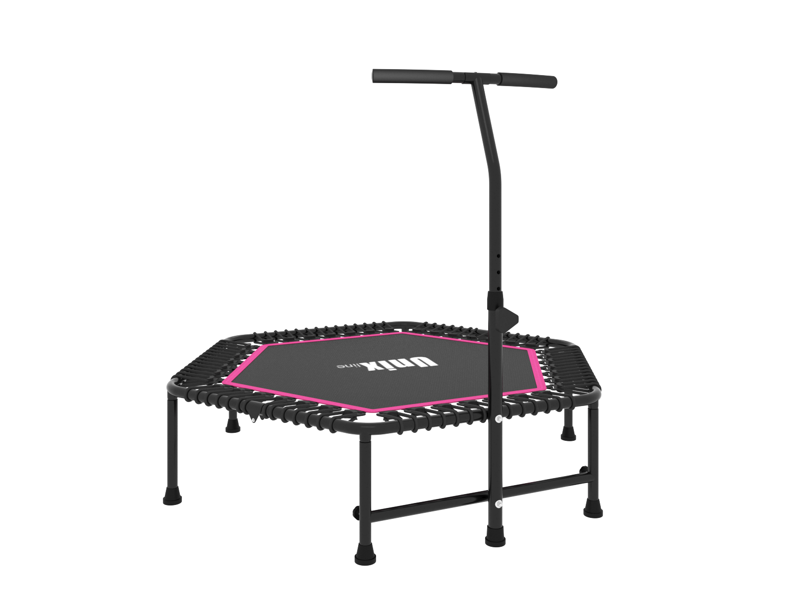 Батут спортивный с ручкой UNIX line Fitness Pink диаметр 130 см до 130 кг - фото 6