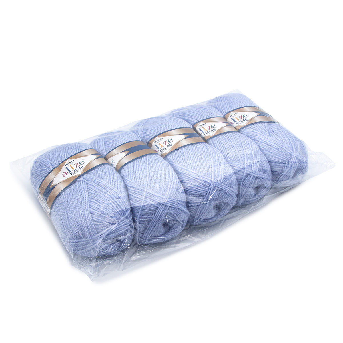 Пряжа Alize мягкая для вязания теплых вещей Angora real 40 100 гр 430 м 5 мотков 51 светло-голубой - фото 8