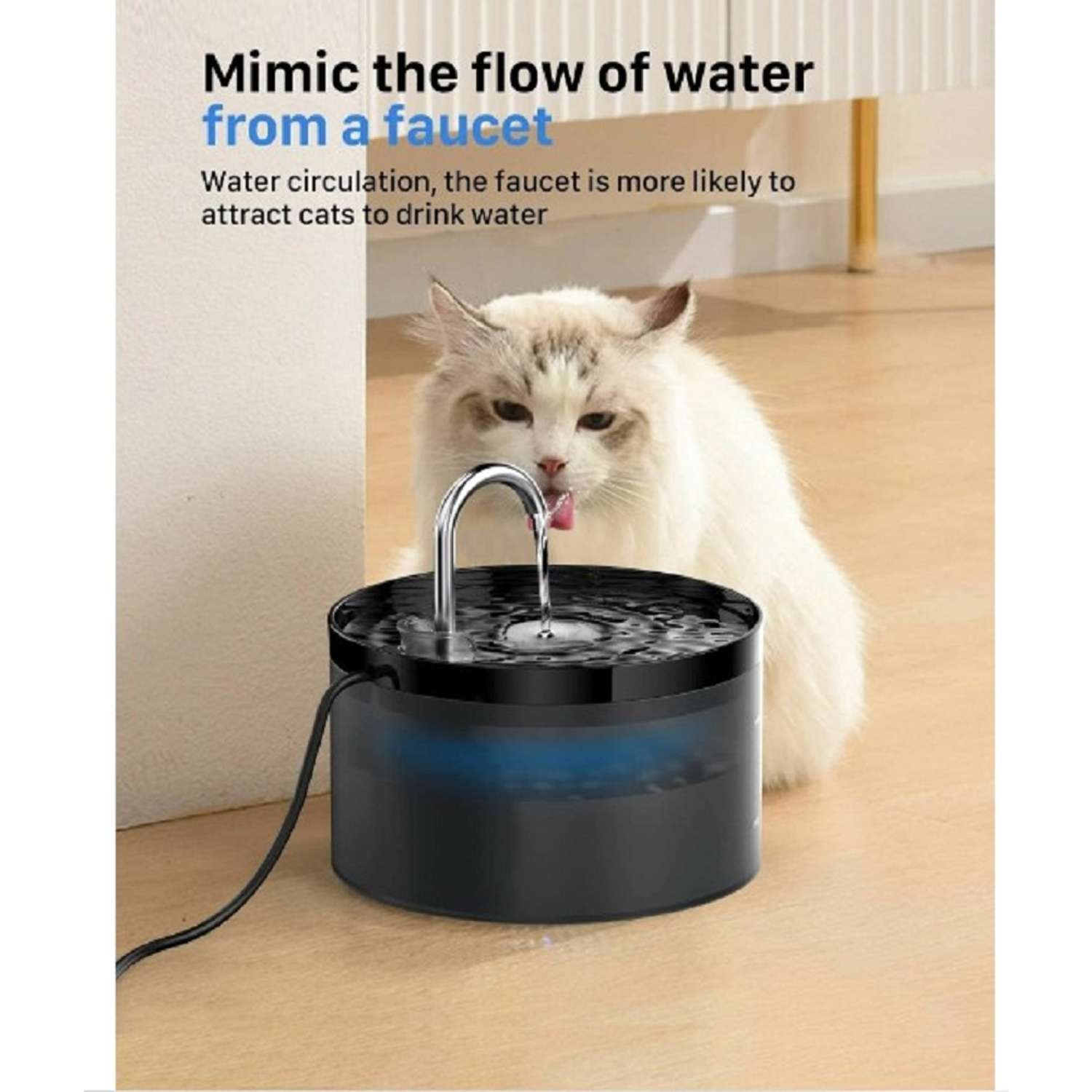 Автоматическая поилка-фонтан ZDK с краном для кошек и собак ZooWell Smart черная - фото 2