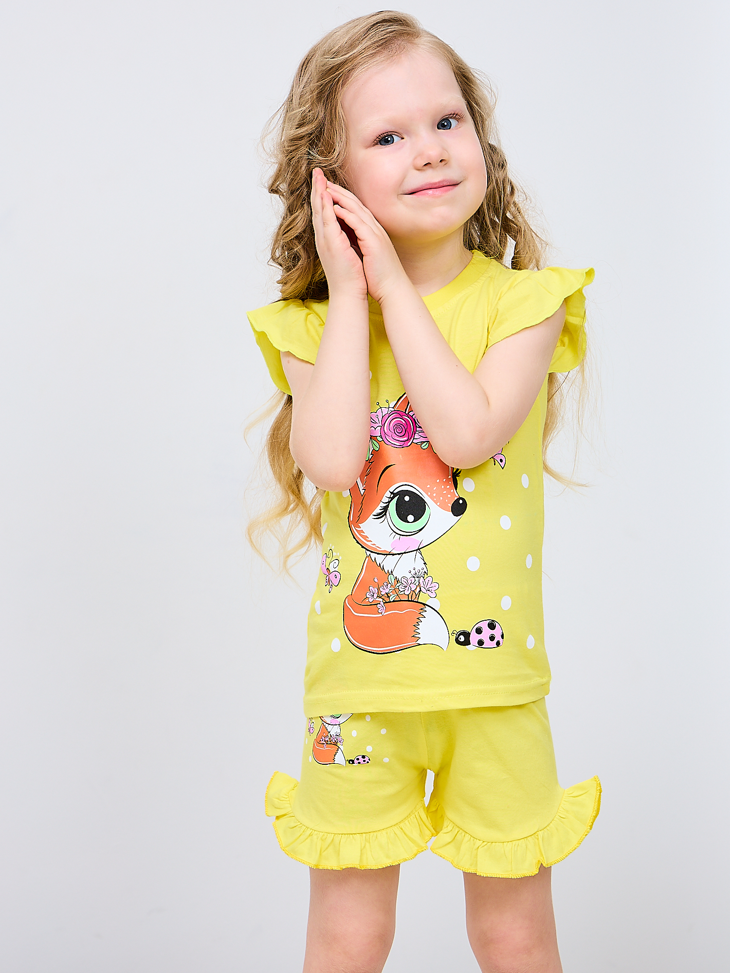 Костюм Mil Art kids 1902201548SUIT-SHORTS-LISICHKA-YELLOW - фото 2