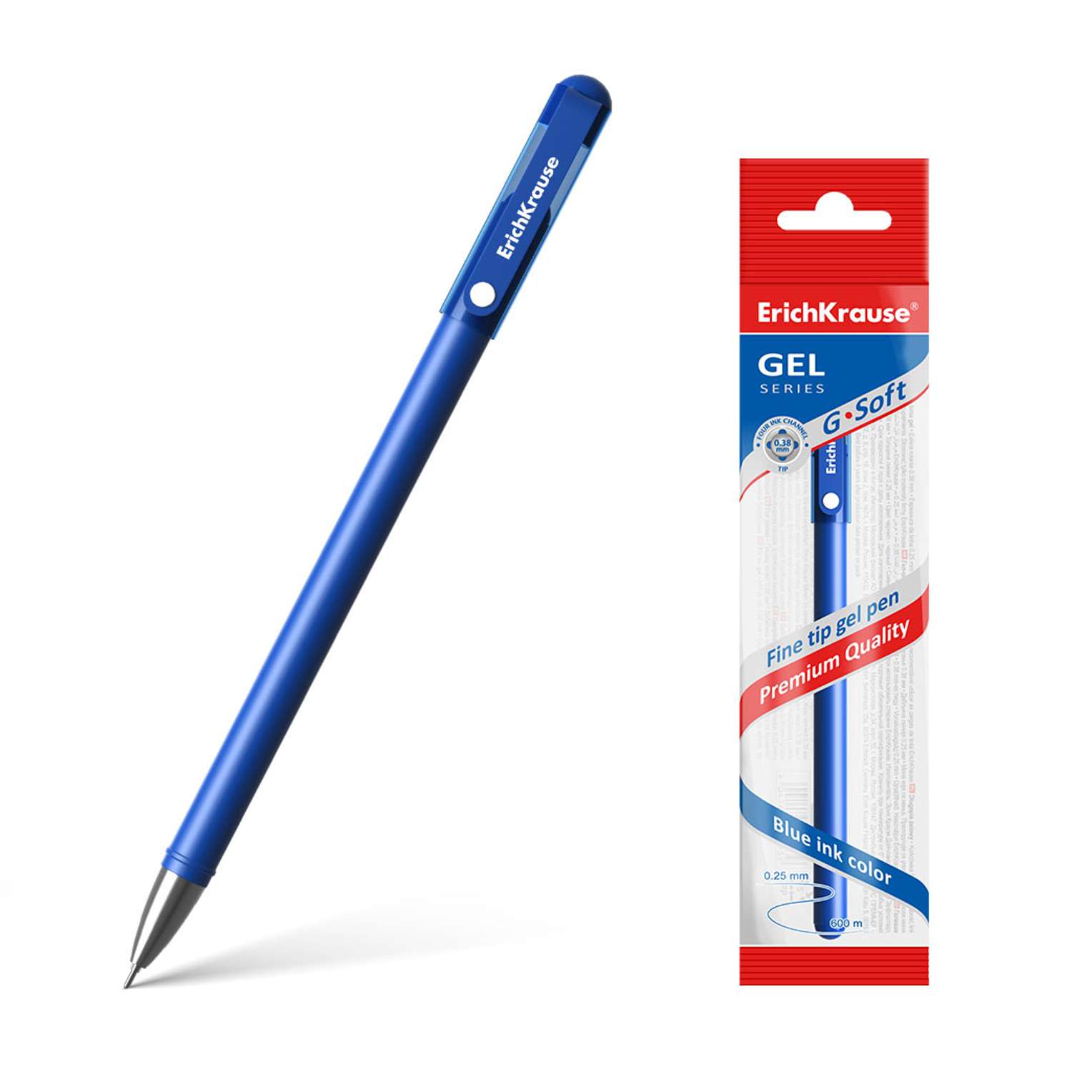 Ручка гелевая ErichKrause G Soft синий 1 шт - фото 1