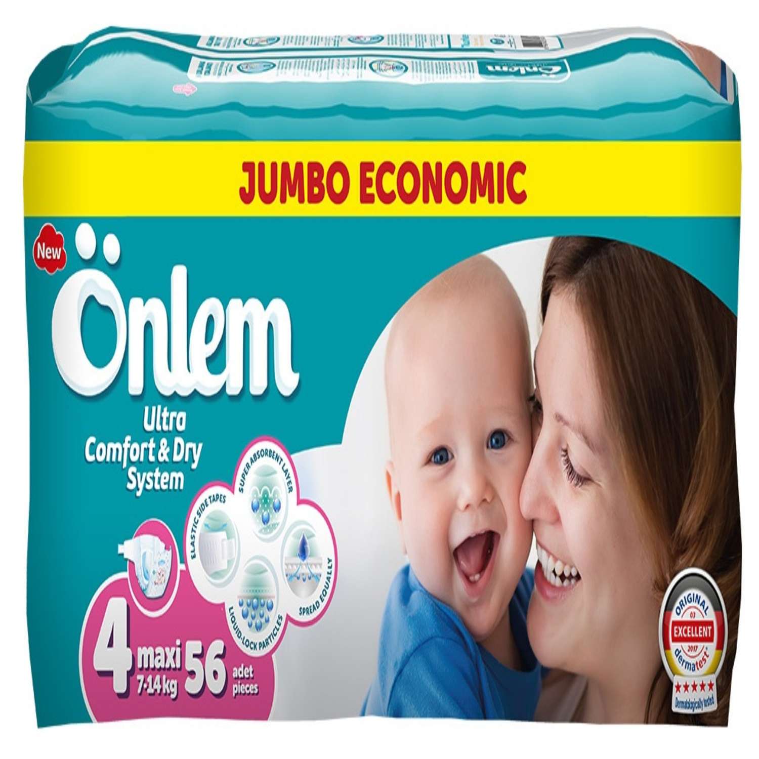 Подгузники Onlem Ultra Comfort Dry System для детей 4 7-14 кг 56 шт - фото 1