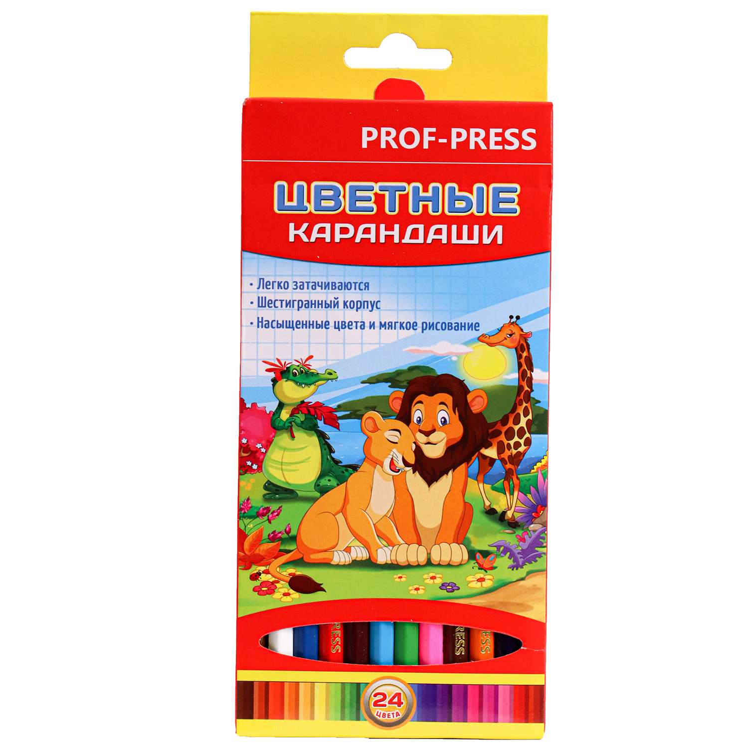 Карандаши цветные Prof-Press Сафари 24 цвета - фото 1