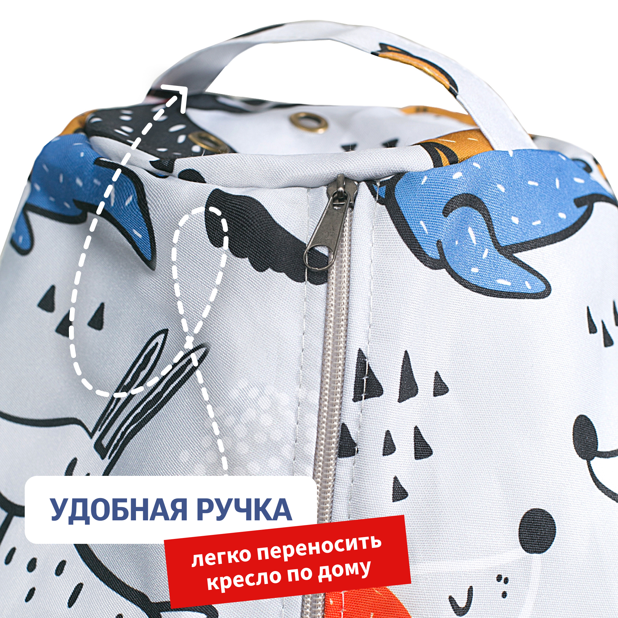 Кресло-мешок груша Bean Joy размер ХXL мебельный хлопок Веселье собачки - фото 7