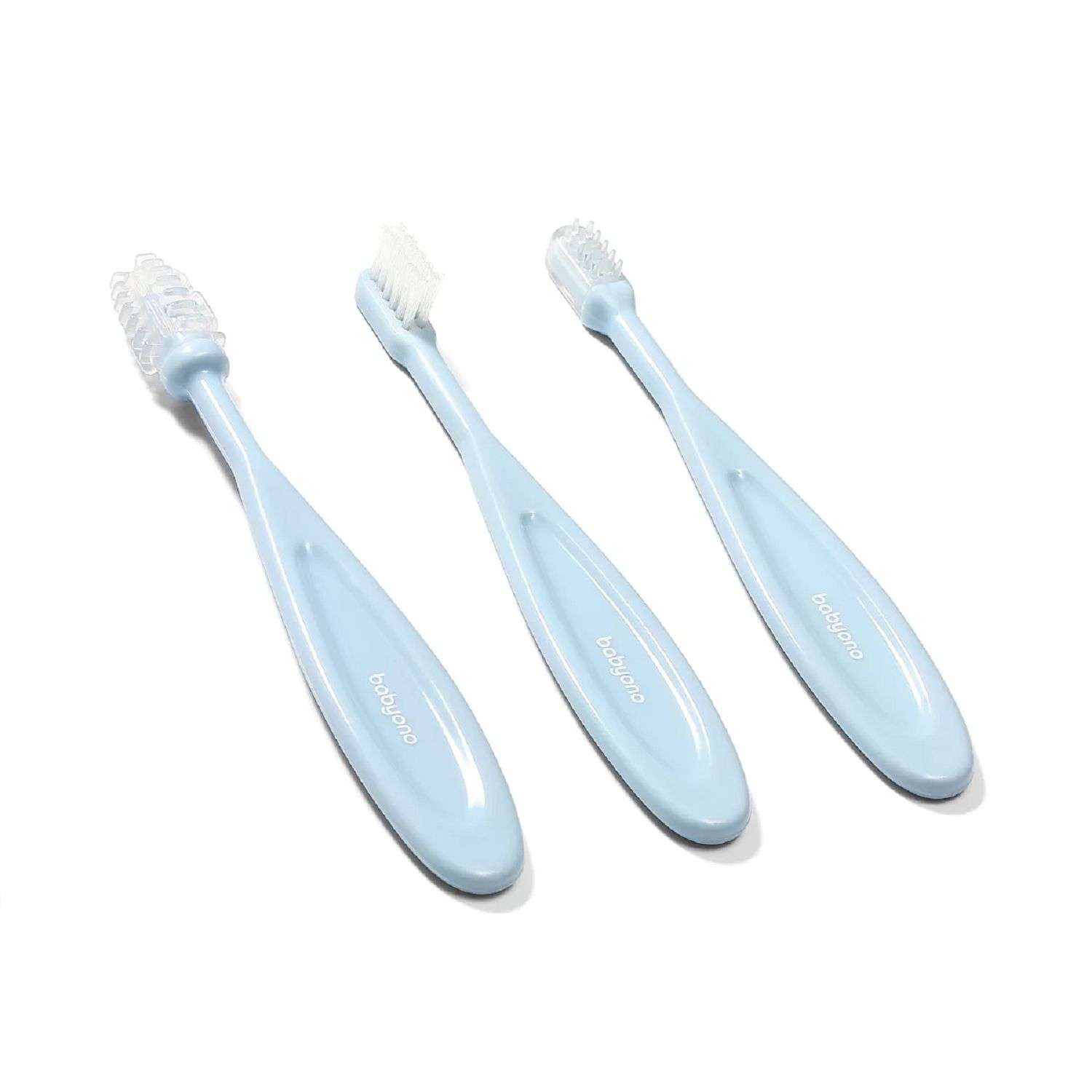 Набор зубных щеточек Babyono 3 шт Голубой 550 - фото 1