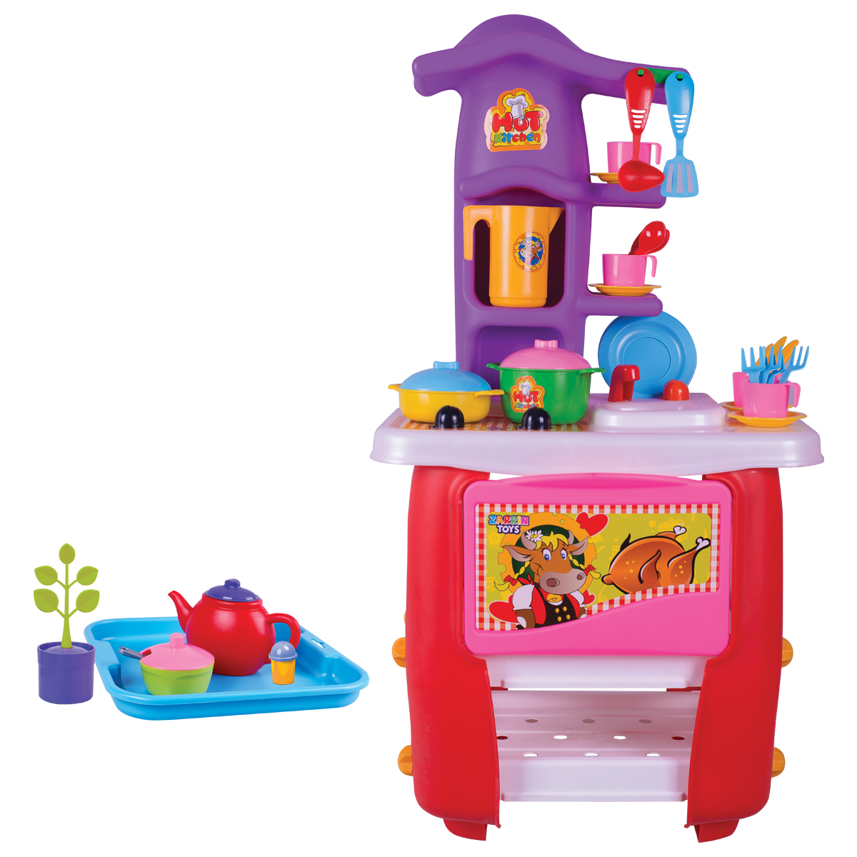 Кухня детская Zarrin Toys Hut Kitchen с набором 45 предметов - фото 1