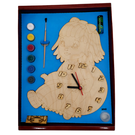 Набор для творчества Нескучные игры Часы с циферблатом Кукла с красками