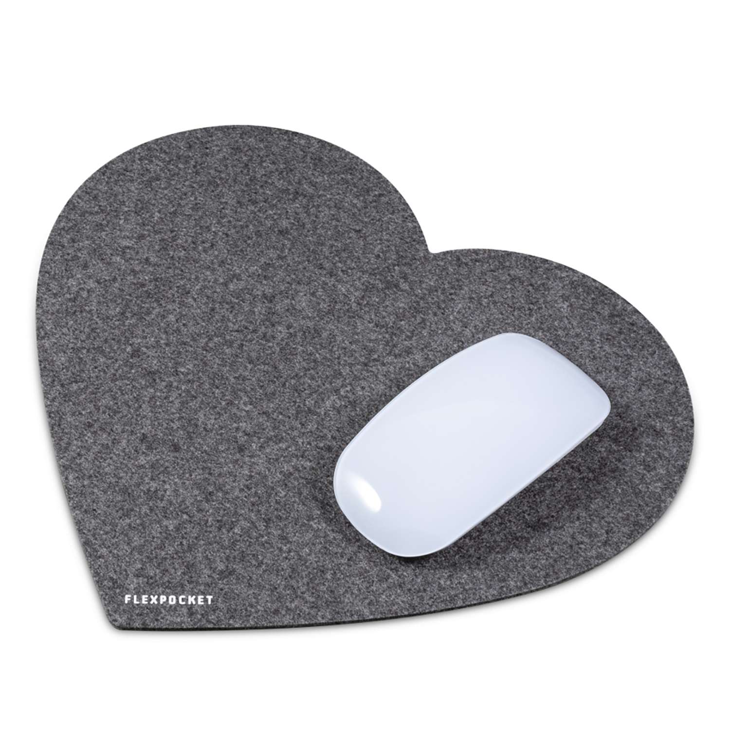 Настольный коврик Flexpocket для мыши в форме сердца 250х250мм темно-серый - фото 2