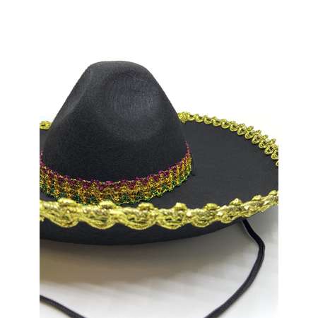 Шляпа карнавальная Riota Сомбреро с золотым кантом 56 см