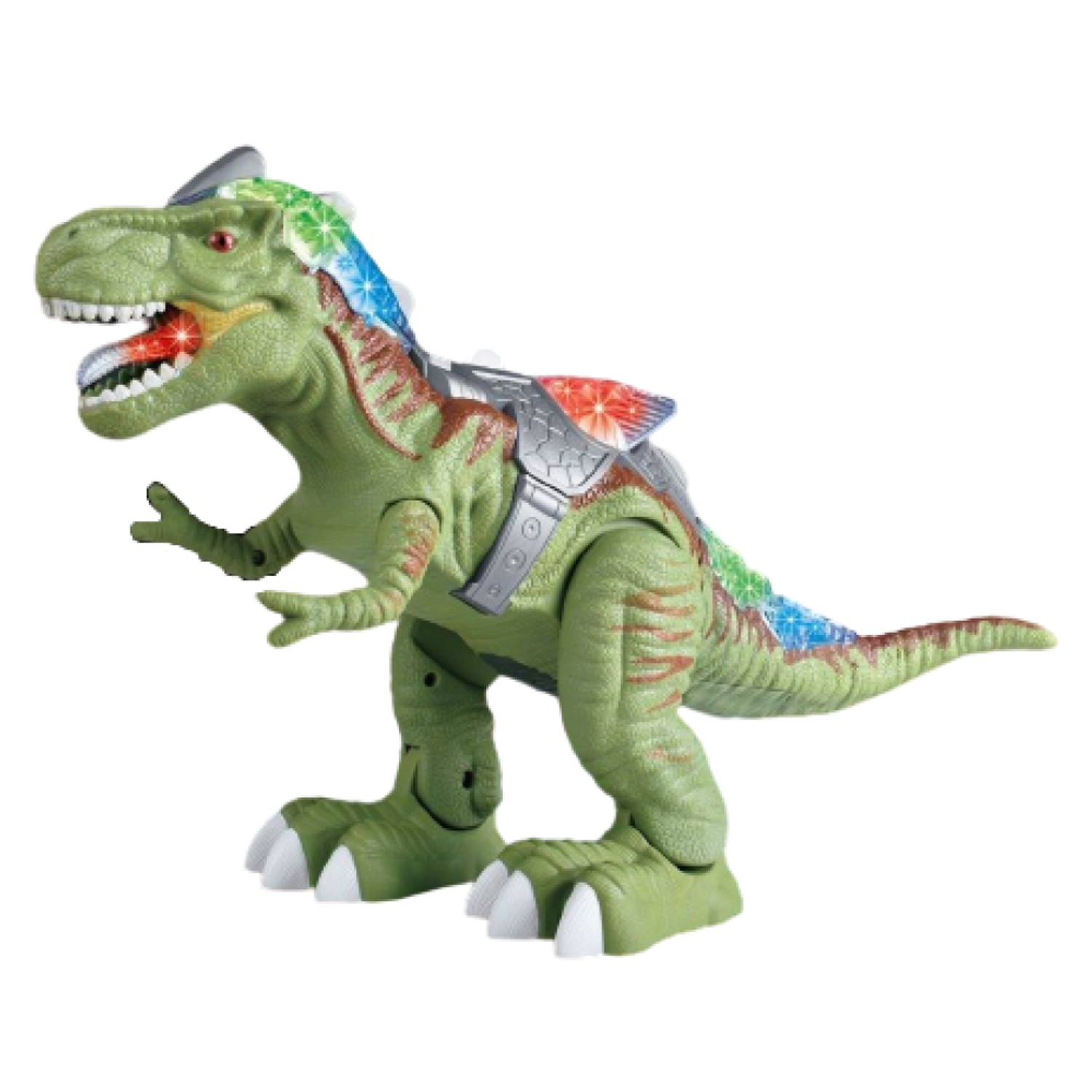 Робот-динозавр KODZOKI Со светом и звуком зелёный 24 см - фото 1