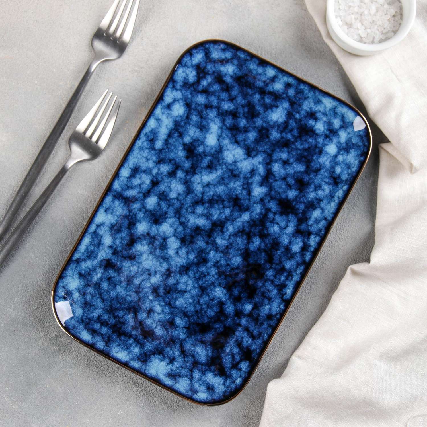 Блюдо сервировочное Sima-Land керамическое прямоугольное «Галактика» 25 5×16 5 см - фото 1