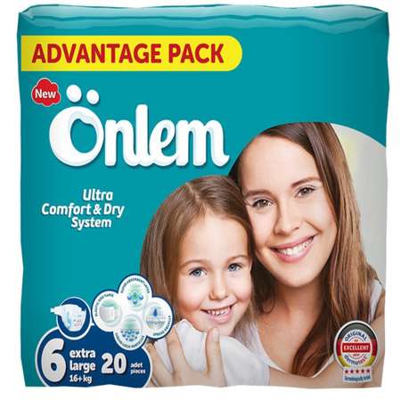 Подгузники Onlem Ultra Comfort Dry System для детей 6 16+ кг 20 шт