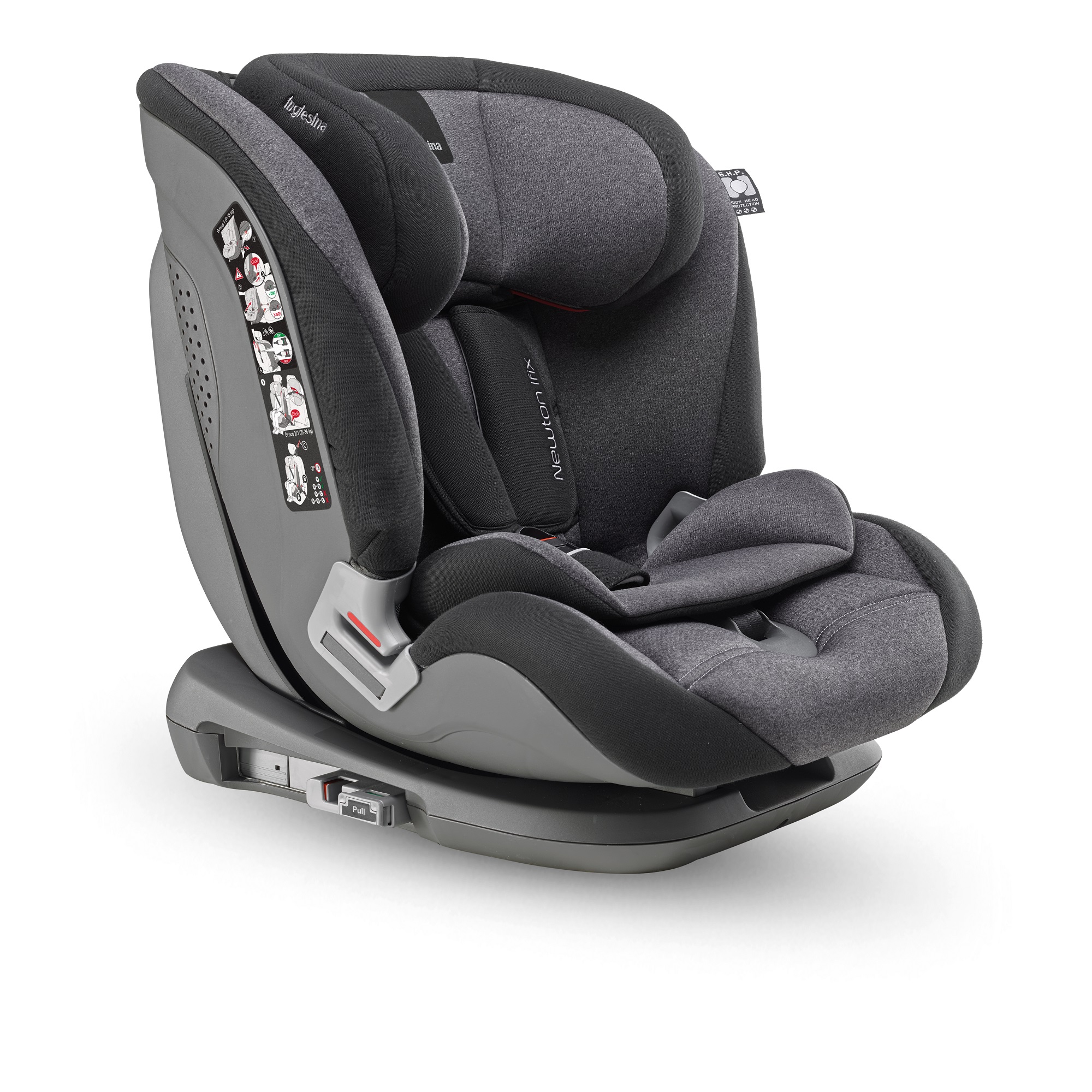 Автокресло INGLESINA Newton 1 2 3 Ifix Цвет Black - фото 1