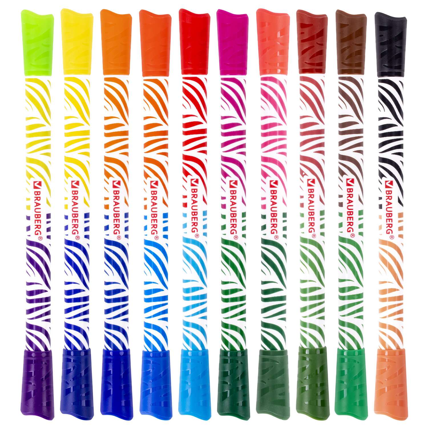 Фломастеры Brauberg двусторонние утолщенные Premium Bi-color 10шт 20 цветов - фото 12